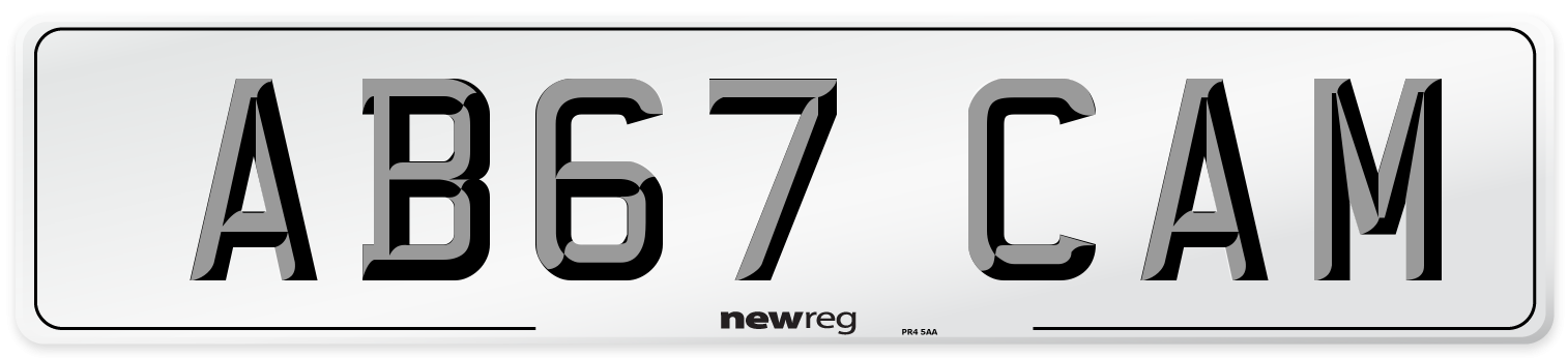 AB67 CAM Number Plate from New Reg